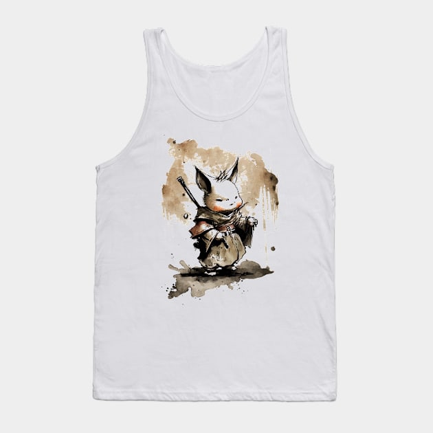 Kawaii Moogle inspired adventure Sumi-e Art Tank Top by geekmethat